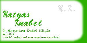 matyas knabel business card